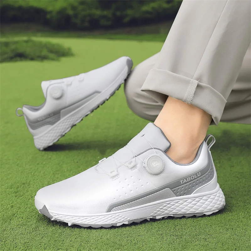 زوجين حذاء جولف الرجال الأبيض المهنية الدورية مشبك عدم الانزلاق Spikeless النساء في الهواء الطلق المبتدئين التدريب لاعبي الغولف أحذية رياضية