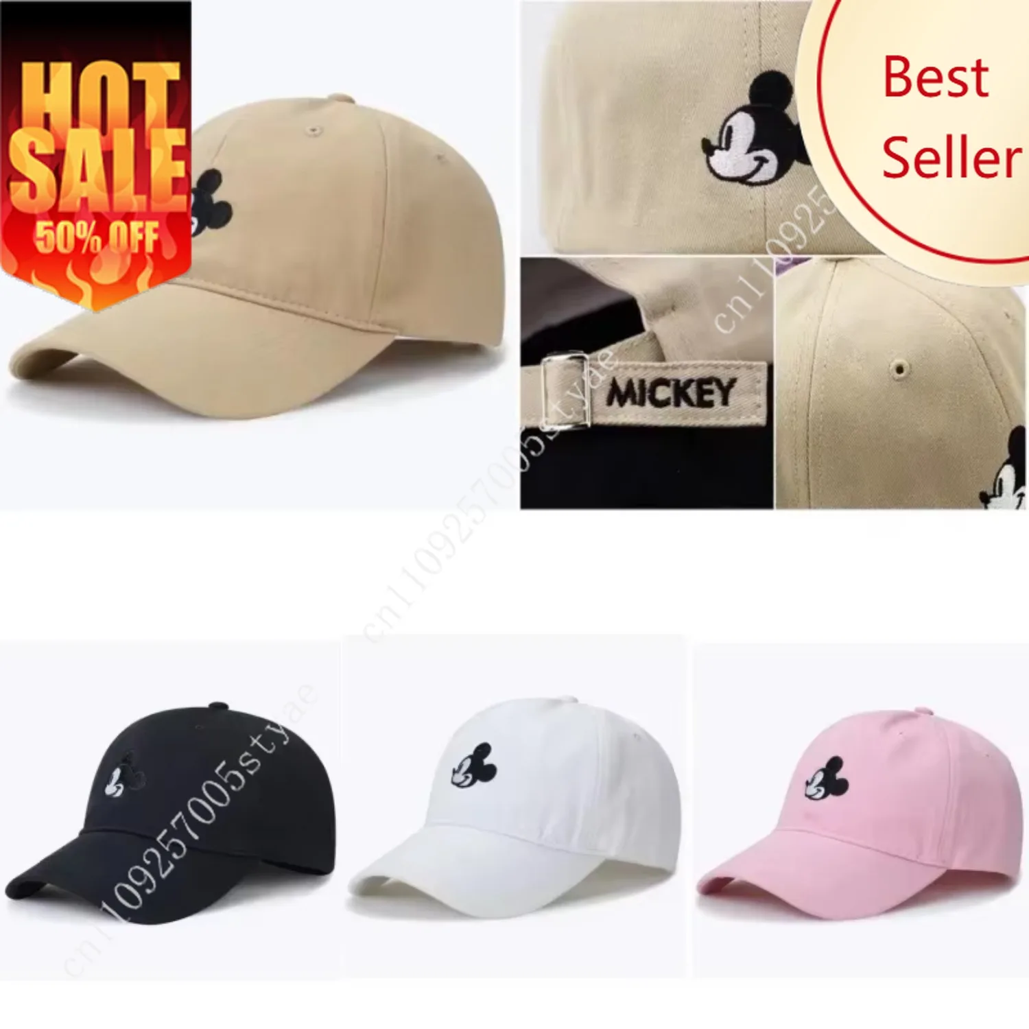 

High Quality Mickey Cartoon Snapback Cap Cotton Baseball Cap for Men Women Adjustable Hip Hop Dad Hat Bone Garros Dropshipping