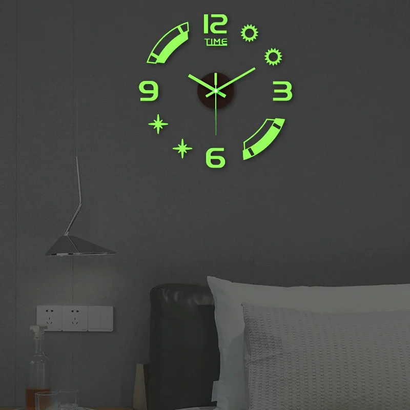 

3D Wall Clock Frameless Acrylic DIY Digital Clock Wall Stickers Mute Clock for Living Room Bedroom Office Wall Decor