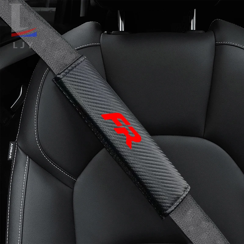 For Seat Leon FR Ibiza Altea Exeo Formula Racing Carbon fiber leather It contains thick sponge seat belt shoulder pads