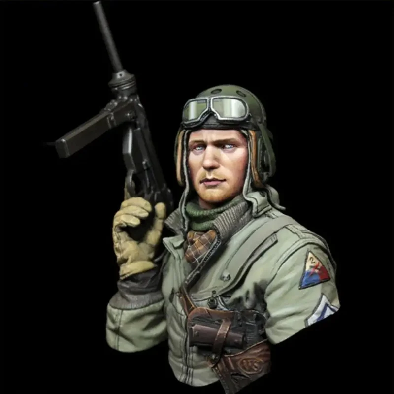 1/10 hars buste model, Amerikaanse soldaat beeldje witte schimmel, handgemaakt, thema, ongemonteerd en gekleurd