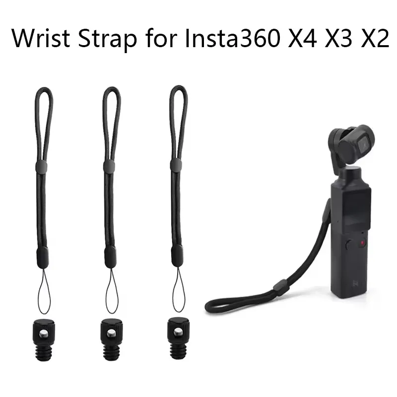 Wrist Hand Strap With 1/4 Screw for Insta360 X4 X3 X2 Light Weight Anti-Lost Lanyard Straps Hand Hanging Rope For DJI Pocket 2 3
