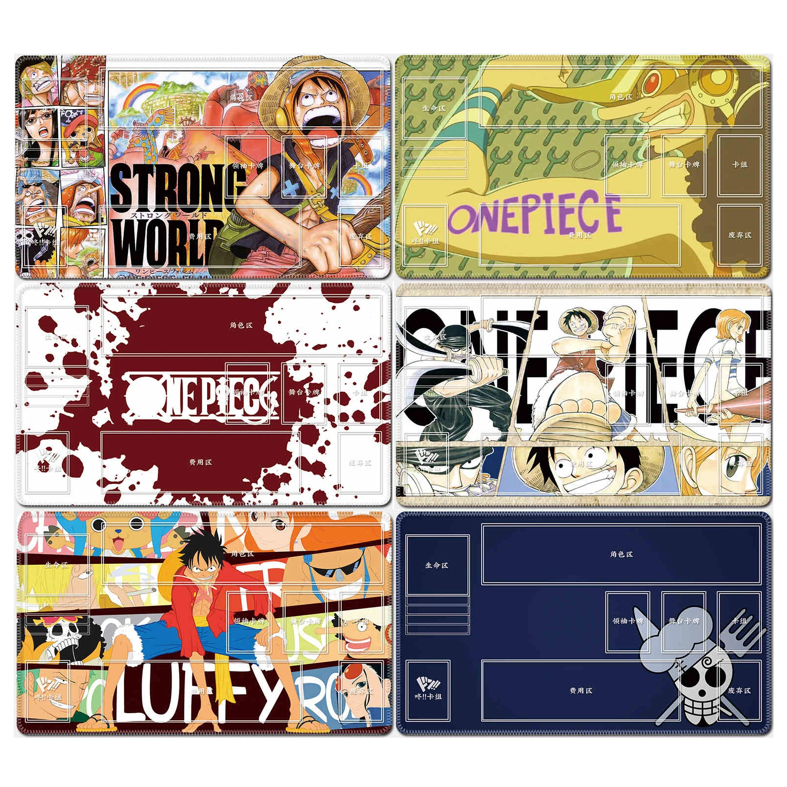 600X350X2Mm One Piece Luffy Card Battle Table Mat Opcg Protagonist Group Single Player Board Game Card Battle Mat Anime Gift