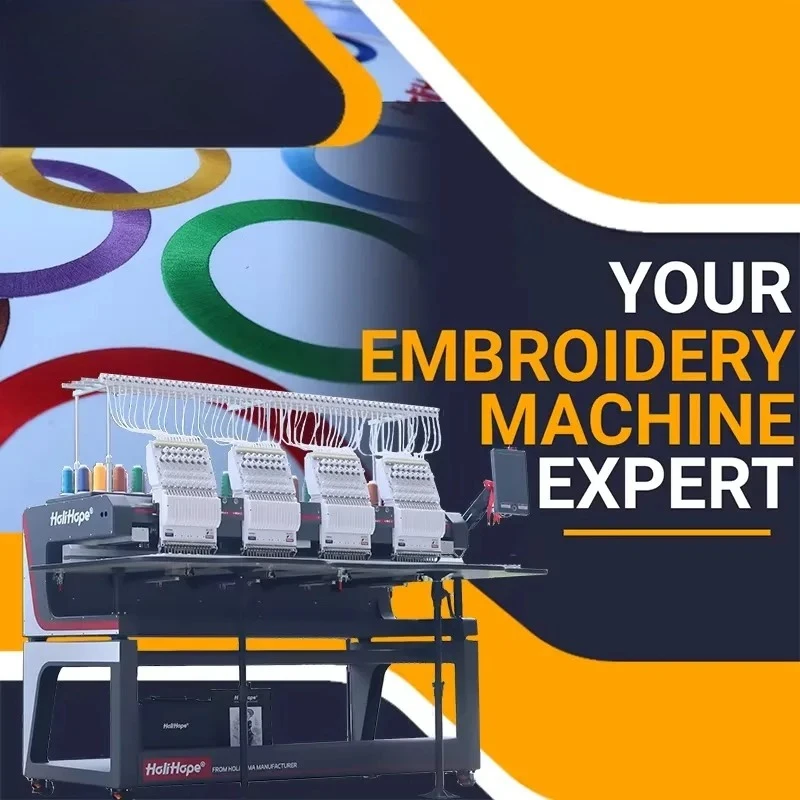 

Holihope 4 Head 15 Colors Industrial Embroidery Machine 10 Years Warranty