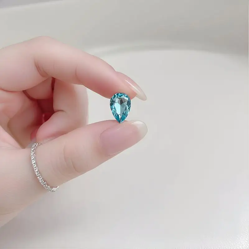 Manicure Blue Rhinestones 50pcs Set for 3D DIY Nail Art Stones Stunning Nail Decor Accessory for Professional and Home Use