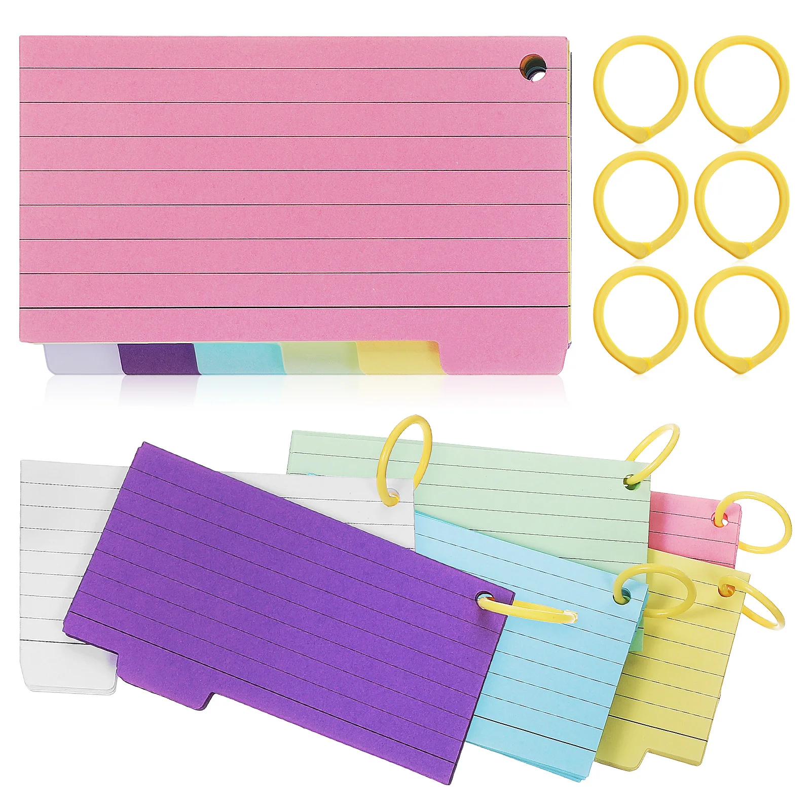 

450pcs Six Color Spiral Memo Pads Thickened Paper Smooth Writing Small Size Portable Notebooks 8 Random Binder Rings Dotted