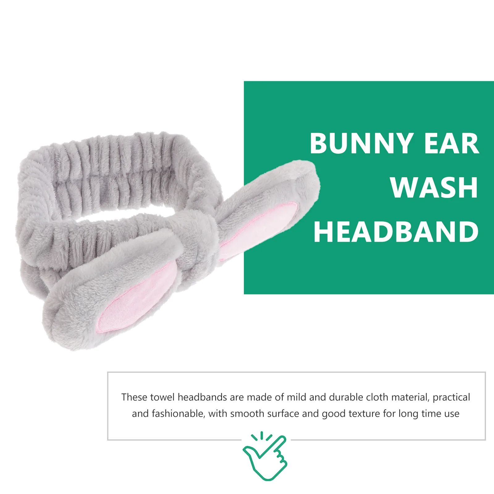 

4pcs Bunny Ear Wash Headband Elastic Makeup Shower Towel Headbands Lightweight Flannel For Spa Home Travel Facial Mask