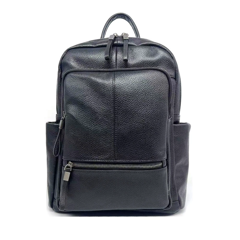 Schwarzer Rucksack aus echtem Leder für Herren, große Reisetasche aus echtem Rindsleder, große Jungen, doppelte Umhängetasche