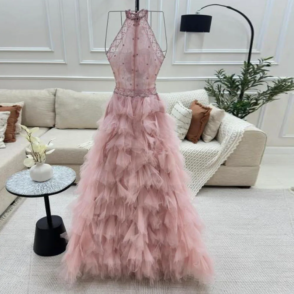 Бальное платье с лямкой на шее и оборками по индивидуальному заказу, бальное платье для выпускного вечера فستان سهرة 1.0ouvär menu Utrecht dedi자