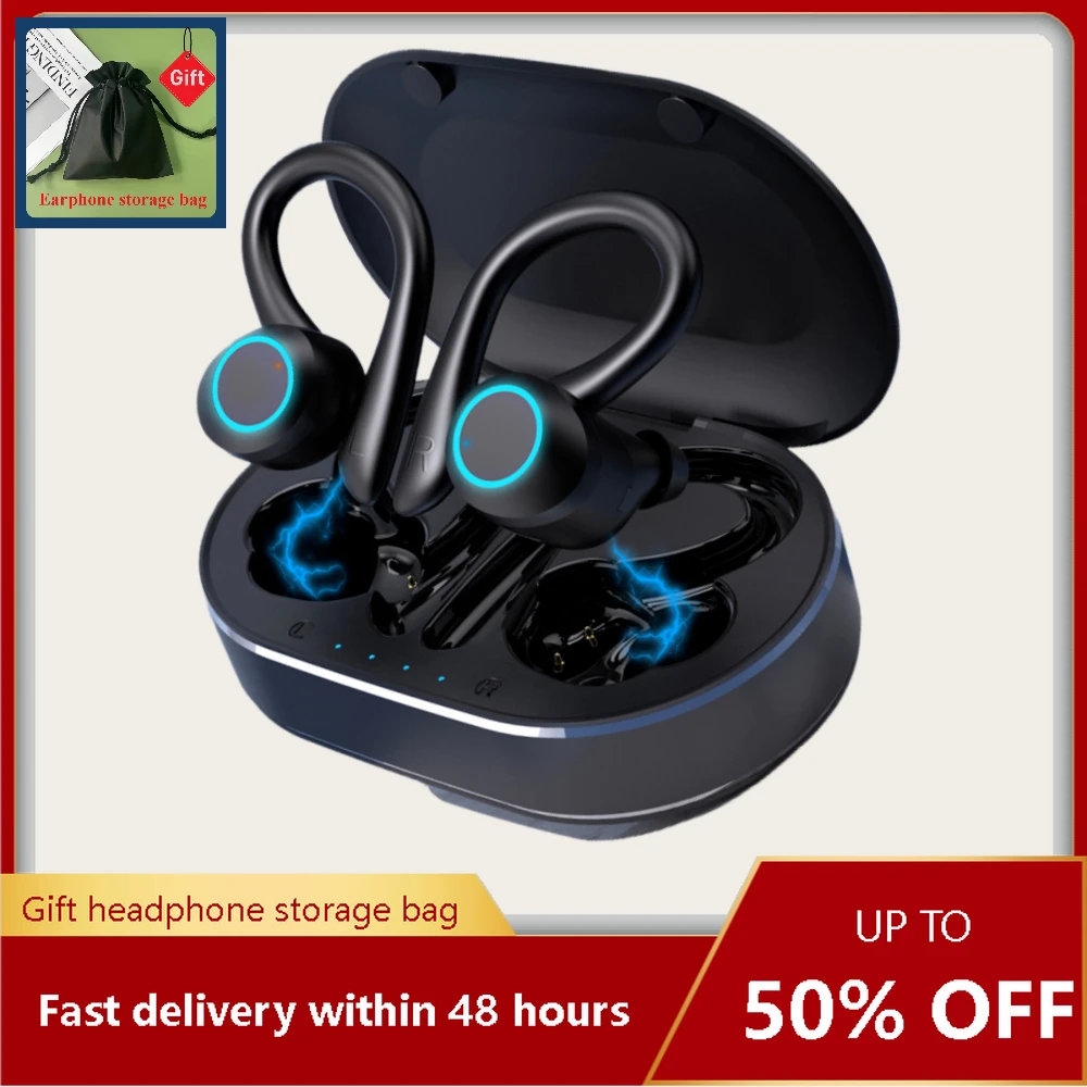 

ANC noise reduction TWS touch mini hanging ear waterproof earbuds wireless headphones bluetooth headset