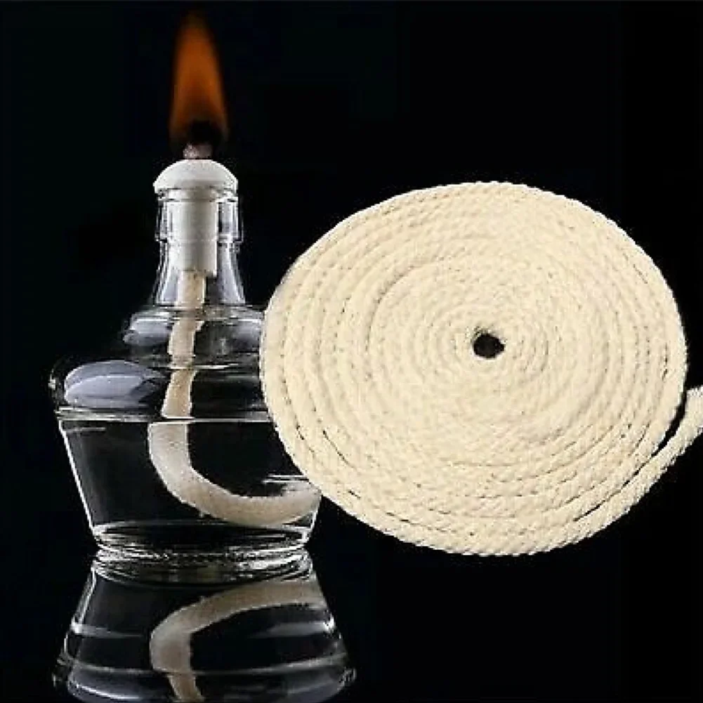 1M Long Cotton WWick Burner Alcohol WWick Rope Candle Burner For Kerosene Oil Alcohol Lamp Torch Wine Bottle Wicks Accessories