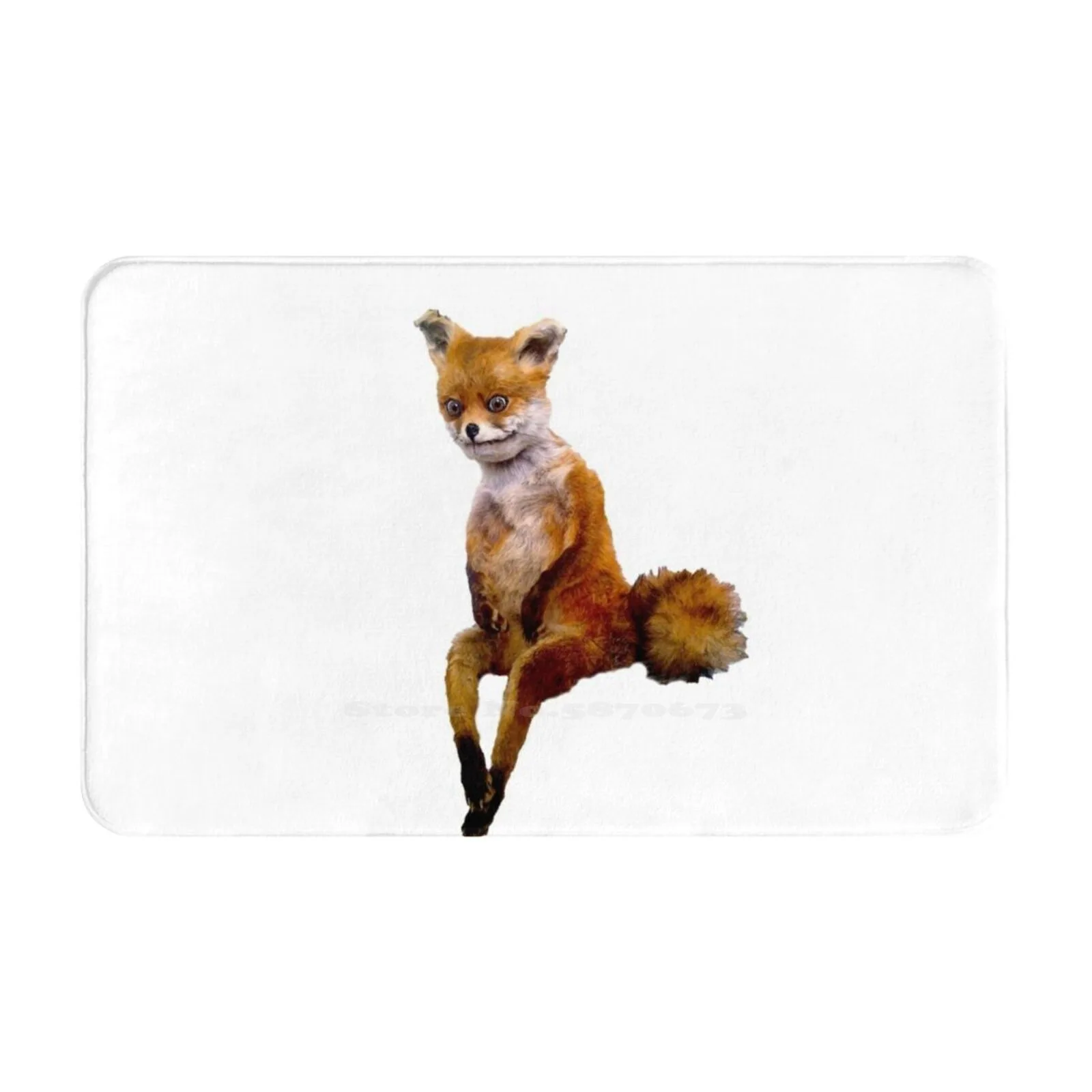 Stoned Fox The Taxidermy Fox Meme Soft House Family Anti-Slip Mat Rug Carpet Stoned Fox Meme Funny Taxidermy Adele Animal Cute