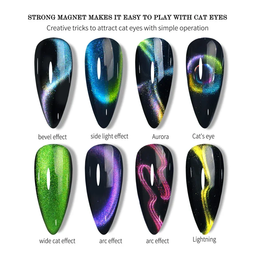 أداة فنية للأظافر بشريط مغناطيسي مزدوج الأطراف، مغناطيس طلاء جل عين القط القوي لتصميم الأظافر الإبداعي #5