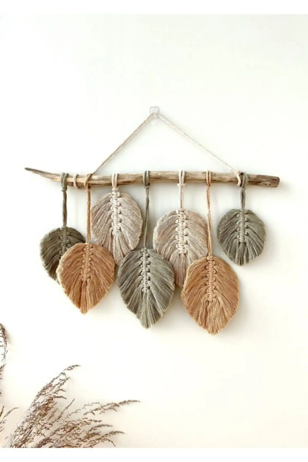 

Design Macrame Decorative Leaf Wall Ornament Garden, Living Room Decor, Balcony Accessory N022