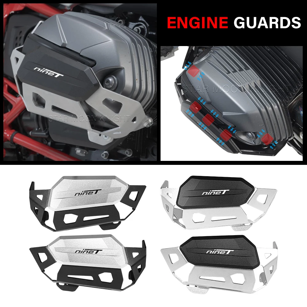 

Защита головки цилиндра для BMW r nine t RnineT Rnine T R nineT R9T чистый скремблер 2021 2022 ЧПУ Защита двигателя черный