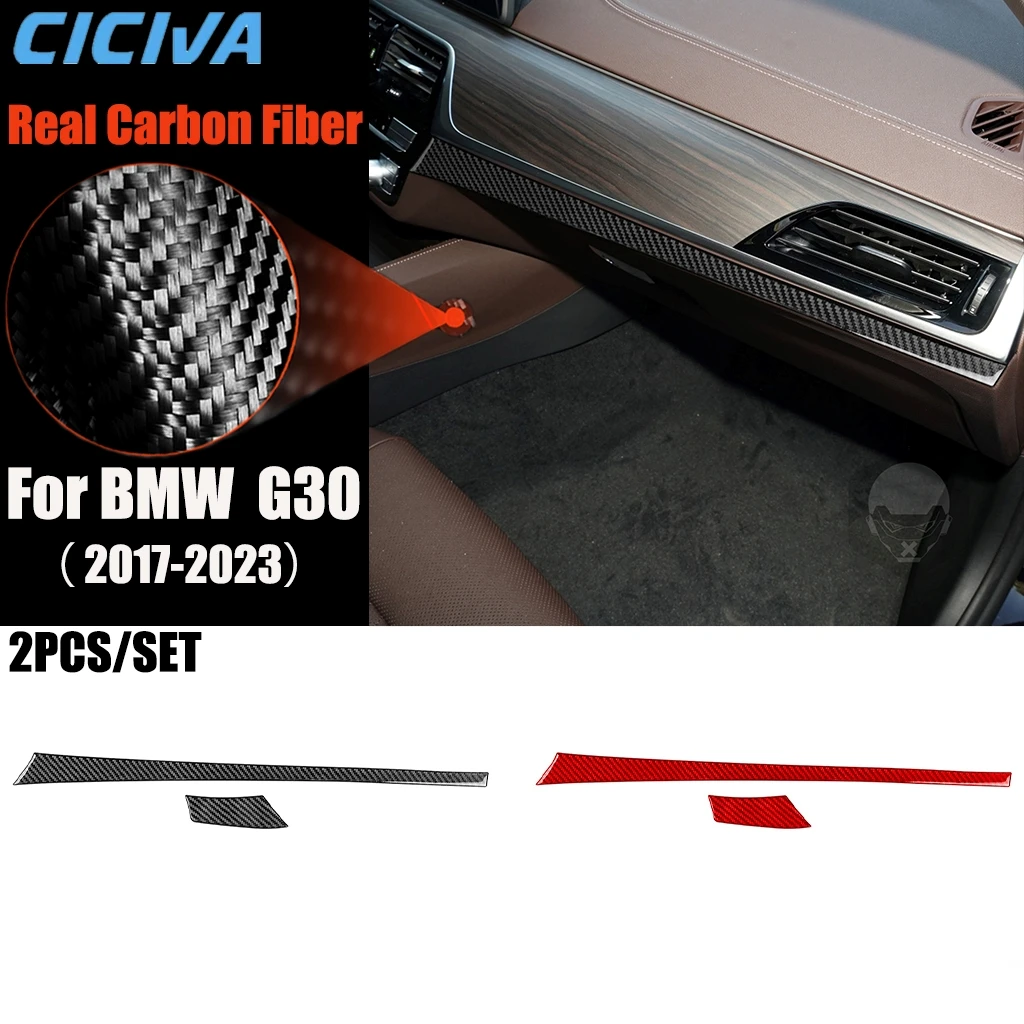 

Carbon Fiber Car Accessories Dashboard Decorative Panel Modified Interior Trim Cover Soft Sticker For BMW 5 Series G30 2016-2023