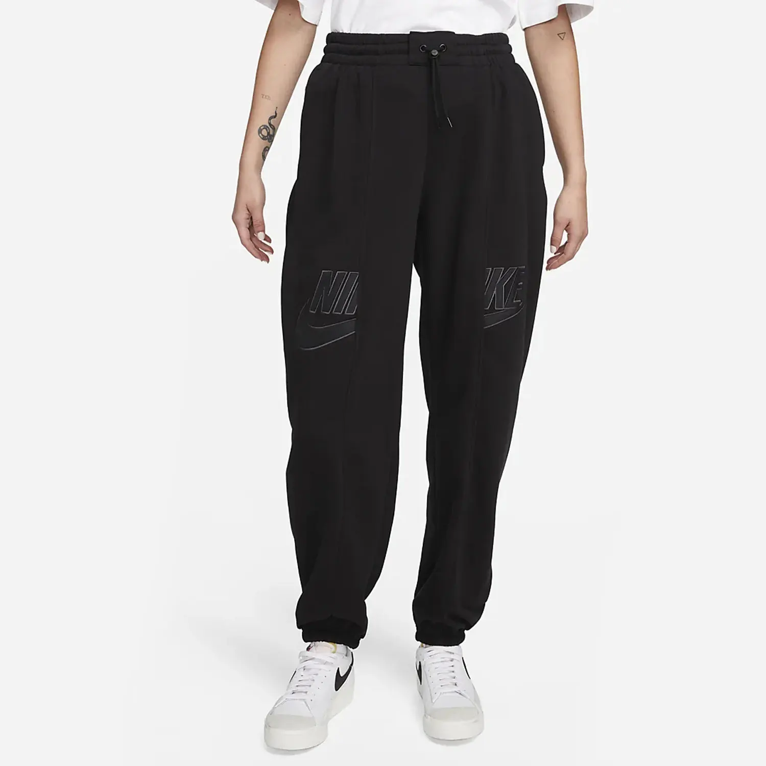 Nike Authentic Spring New Women's Sports High-Waist French Terry Pants DV8089-010