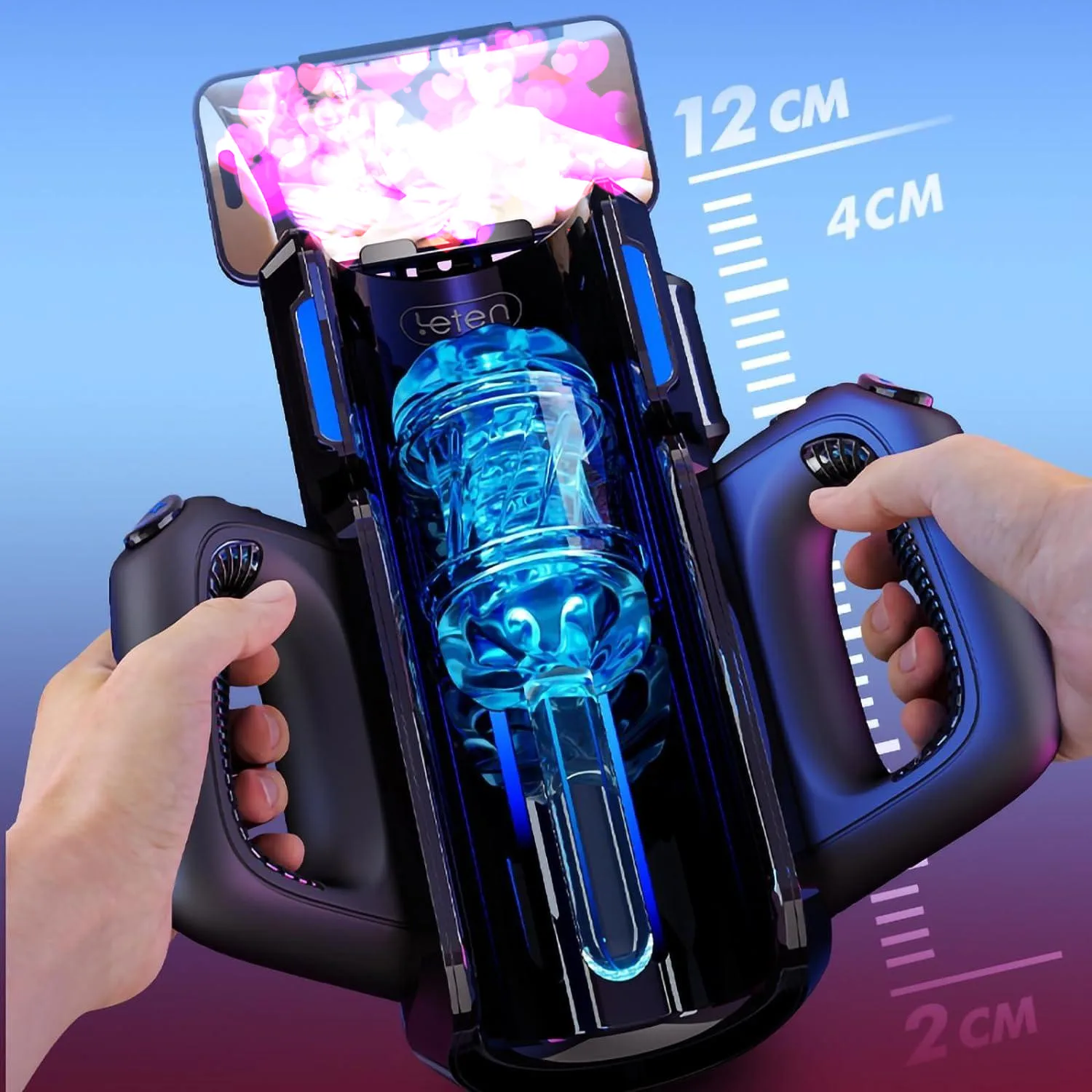 Dual Handles Leten King Sex Machine Electric Thrusting Male Masturbator Orgasm Adult Toys 2 Soft Sleeve Voice Penis Stimulator