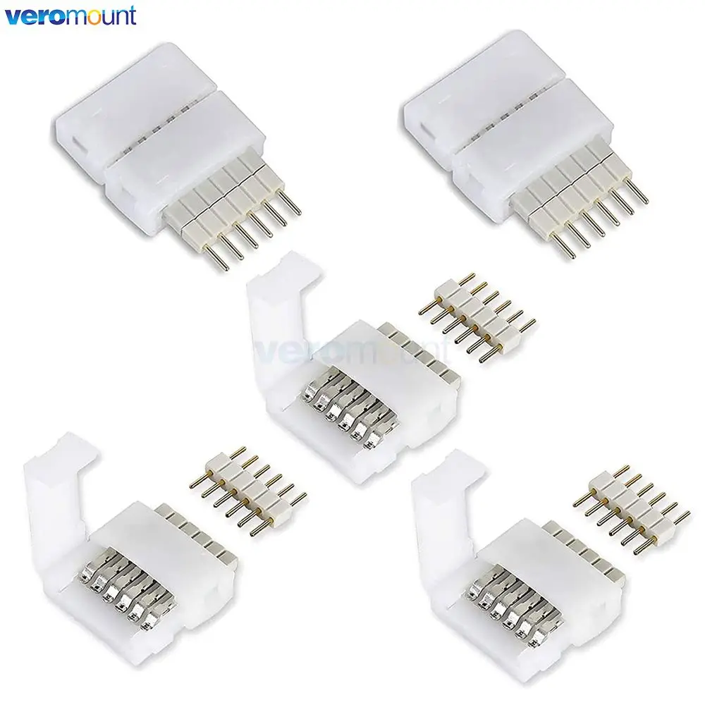 5pcs 6Pin 12mm Cut-End Snap On Clip Connector Socket 2.0mm Pin Picth + Male Plug for Hue V3 2.0 Standard 6-Pin RGBCCT LED Strip