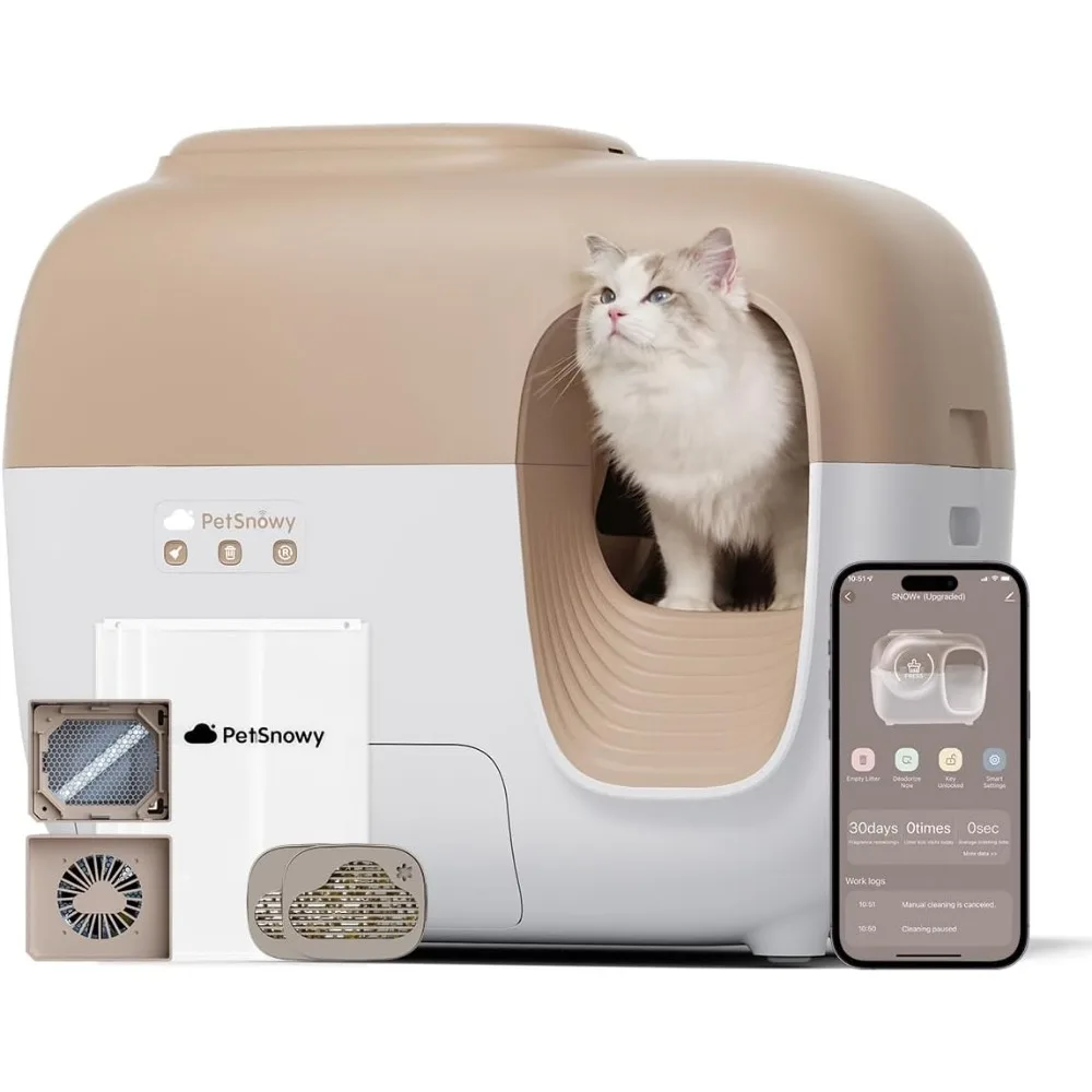 

Snow+ Automatic Cat Litter Box Self Cleaning Litter Box - Less Smell，Minimal Tracking，3-Min Setup & Easy Deep Clean Freight free