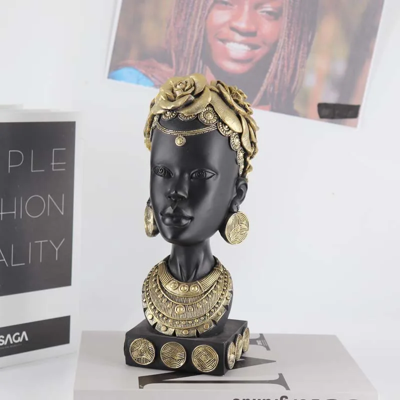 Living Room Decoration African Black Family Decoration Sculpture