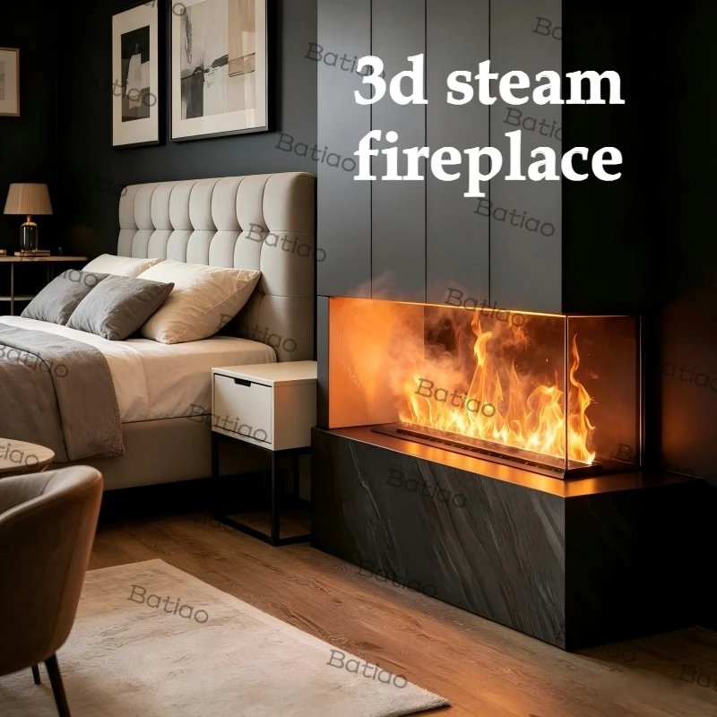 

Electric Fireplace with DIY Flame Color and Steam Mist Humidifier for Multimedia Room,Customizable Flame Height sTEAM fireplace