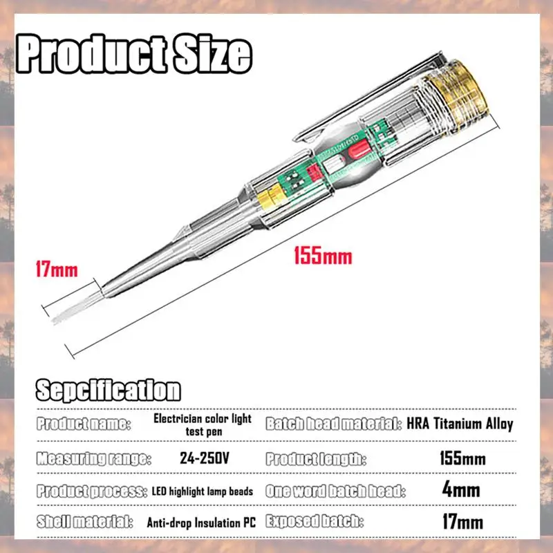 N75R-8PC インテリジェント誘導電力電圧検出器ペン 24-250V 回路テスター電気ドライバーインジケータ電気技師