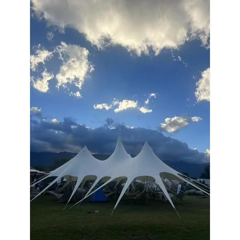 قماش قماش محمول مقاوم للماء للتخييم في الهواء الطلق، غطاء مطر متعدد الوظائف ومأوى، كبير 289 ㎡   حقيبة الظهر بحجم الأسرة