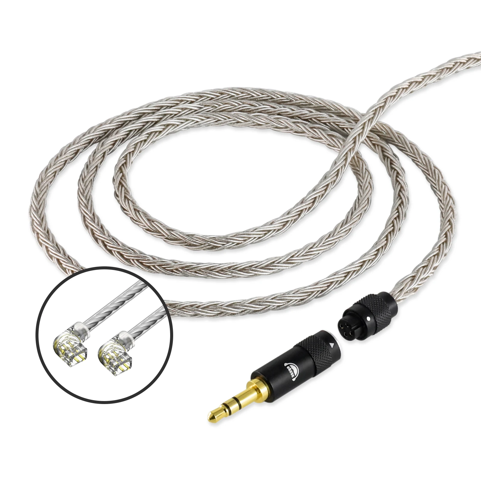 OKCSC AS300 MMCX 2Pin 0.75 مللي متر QDC موصل سماعات 16 الأساسية مطلي النحاس HiFi ترقية استبدال كابل مع 3.5 مللي متر التوصيل