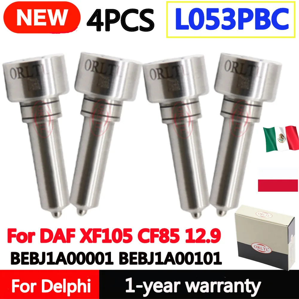 

4 шт. L053PBC L053 PBC дизельная форсунка для DAF XF105 CF85 12,9D BEBJ1A00001 BEBJ1A00101 Форсунка топливной форсунки ORLTL