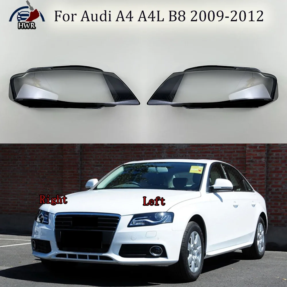 

Car front Headlight headlamps transparent lampshade lamp shell Headlight Cover lens For Audi A4 A4L B8 2009 2010 2011 2012
