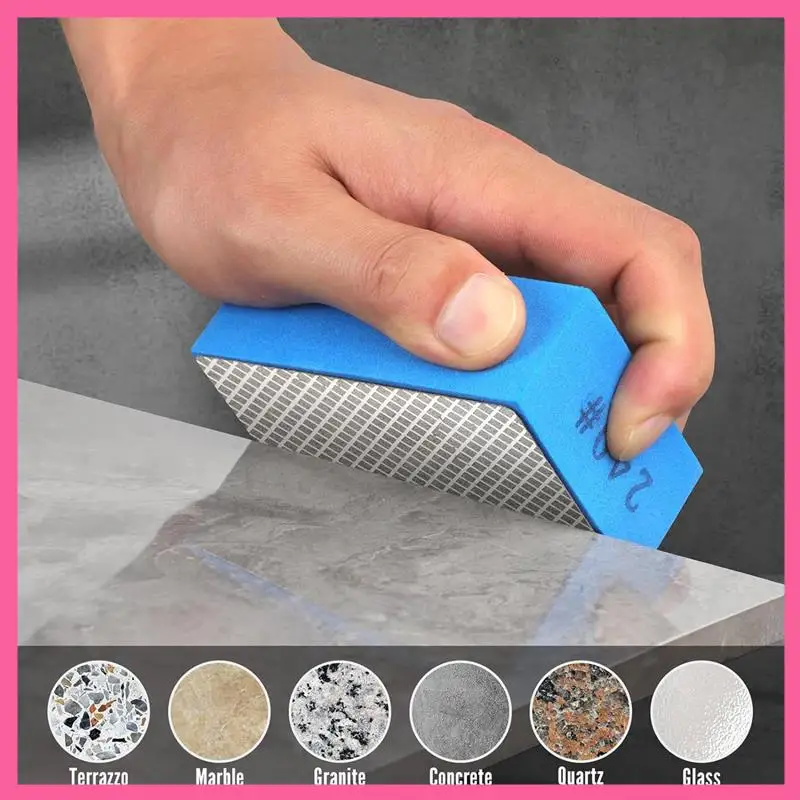 

HOT-5PCS Набор алмазных шлифовальных подушечек, комплект 60/120/240/400/1000, шлифовальный блок с пенопластовой подложкой