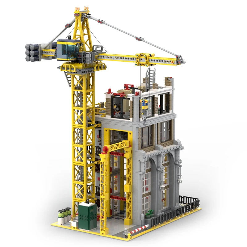 MOC Modular Construction Site City Construction Facilities Hanging Tower Building Blocks DIY Bricks Children Toy Birthday Gifts