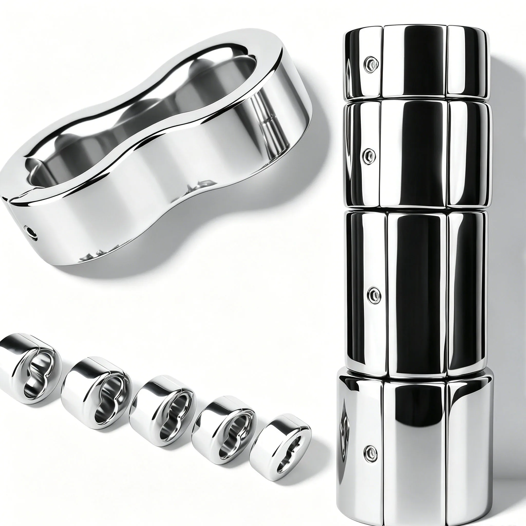 LICKER Metal Heavyweight Scrotal Stretcher Penis Lock Ring Scrotum Rings Cock Bondage Rings Testicle Weight Bearing Ring For Men