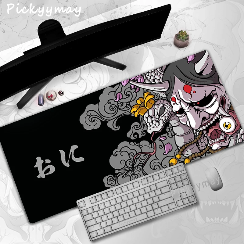 

Oni Mouse Pads Japanese Style Table Mats Computer Mousepad Art Company Big Desk Pad 100x50cm Large Gamer Mousepads Mouse Mat