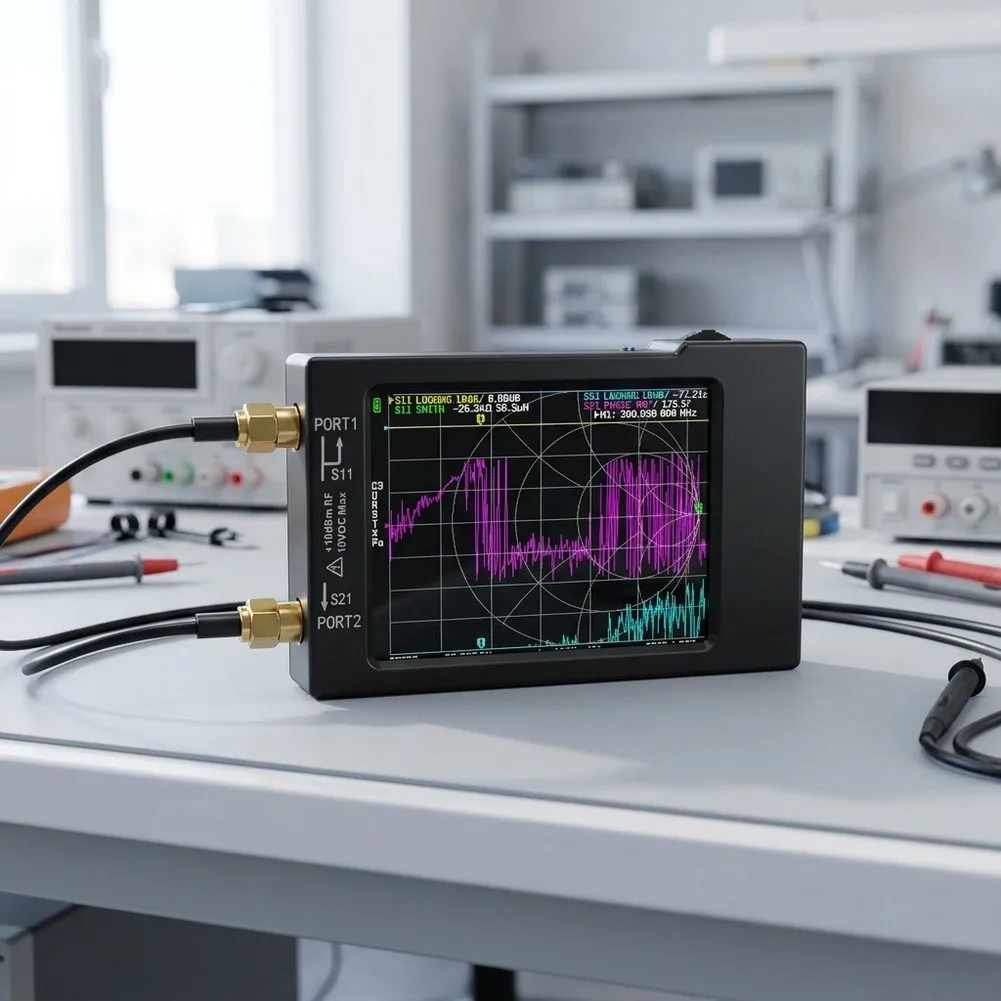 NanoVNA-H Device Vector Network Analyzer For Field RF Measurements High Dynamic Range Network Analyzer 50KHz To 1.5GHz Range