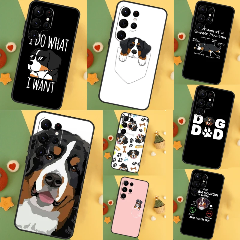 Bernese Mountain Dog Case For Samsung Galaxy S24 Ultra S22 S20 S21 FE S8 S9 S10 Note 20 10 Plus S23 Ultra Cover