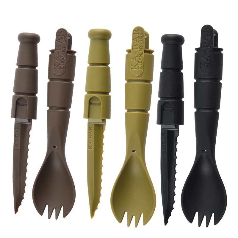 Tactical Table Fork And Spoon EDC Mini Products Outdoor Tableware Knife, Fork And Spoon Set Multi-Functional Tools - view 6