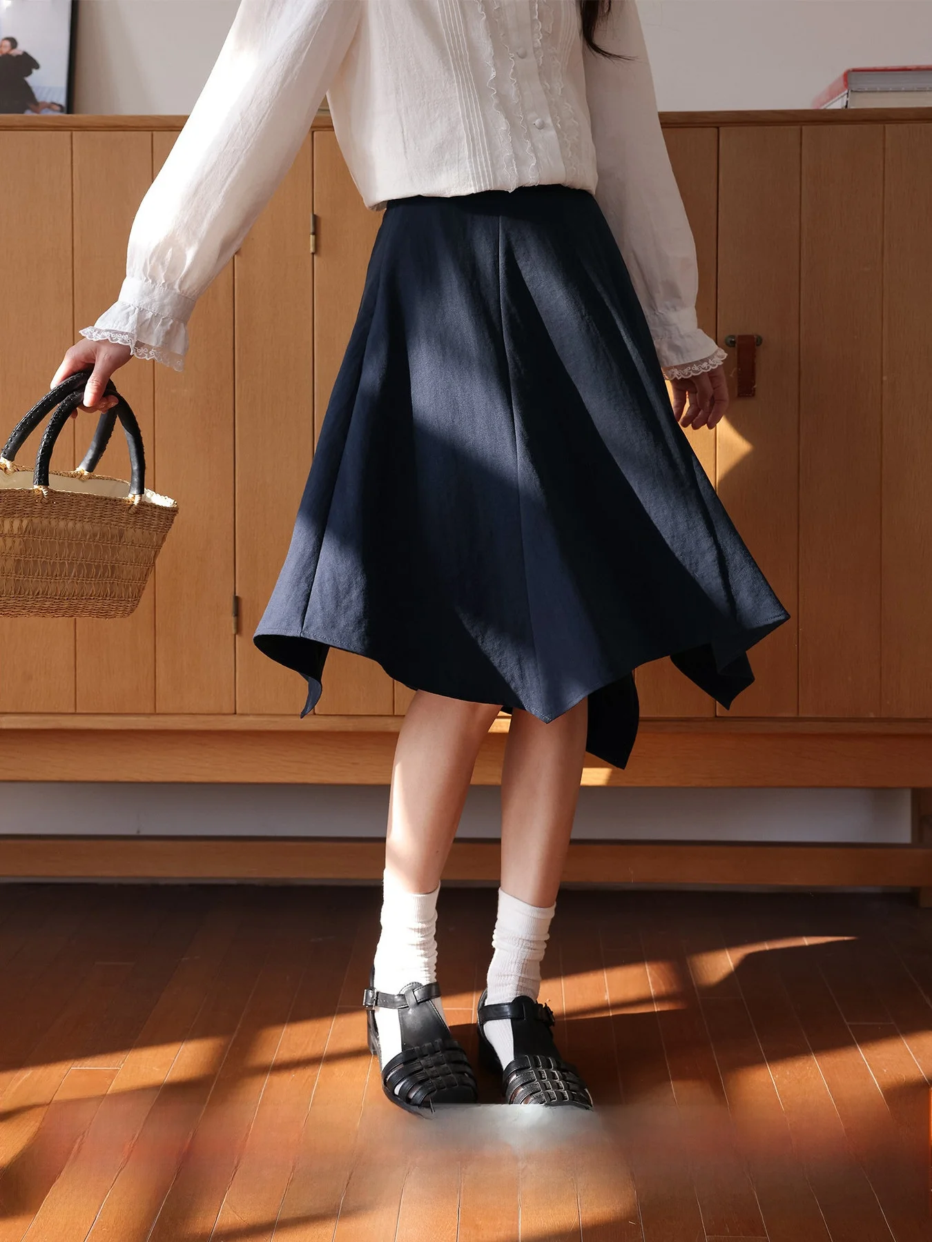 

Park South Road A-Line Skirt Women's Summer White Dress Irregular Hem Deconstructed Splicing Design Skin-friendly Breath...