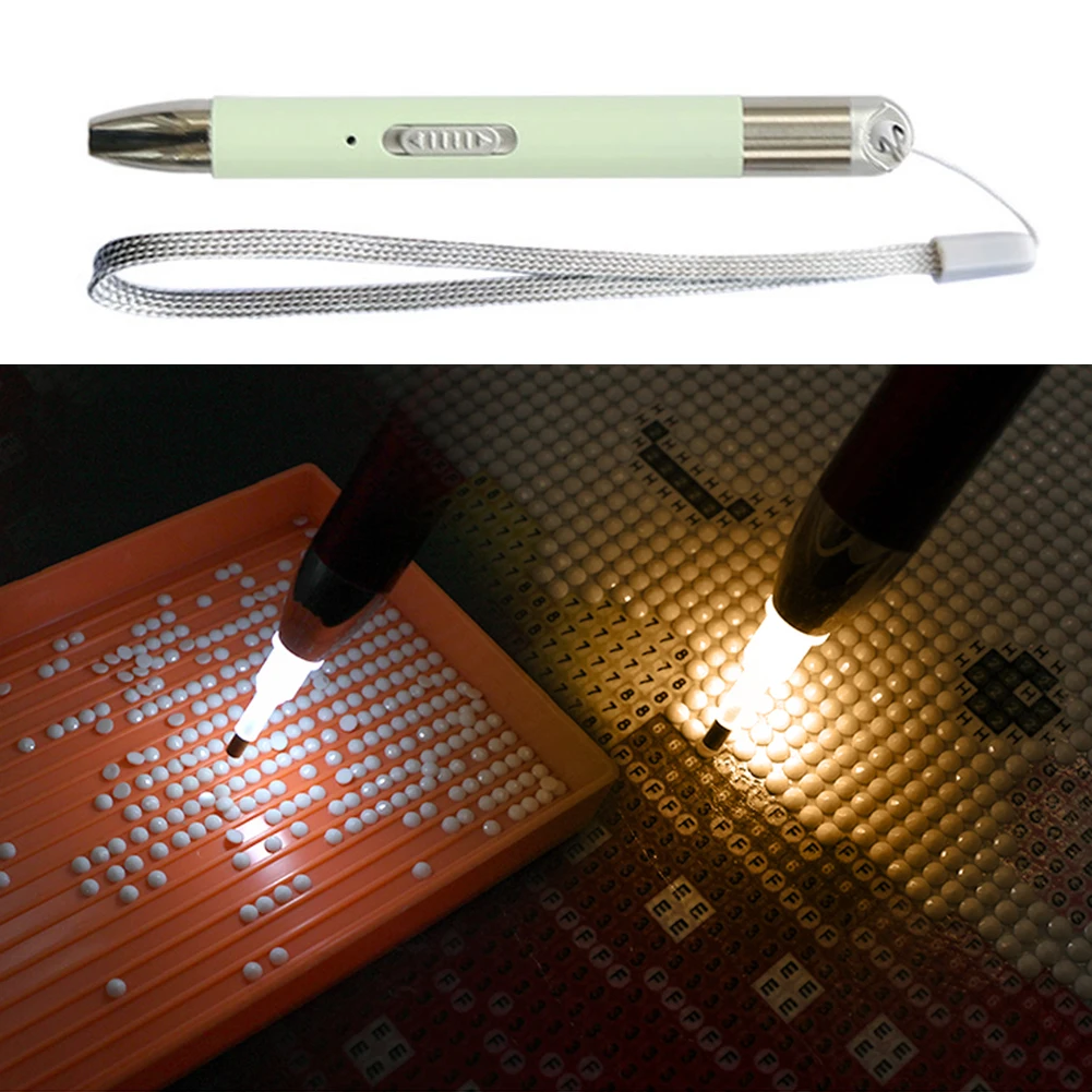 Diy Diamond Painting Tool Led Verlichting Punt Boor Pen 5D Diamant Schilderij Usb Oplaadbare Borduurwerk Schilderij Accessoires