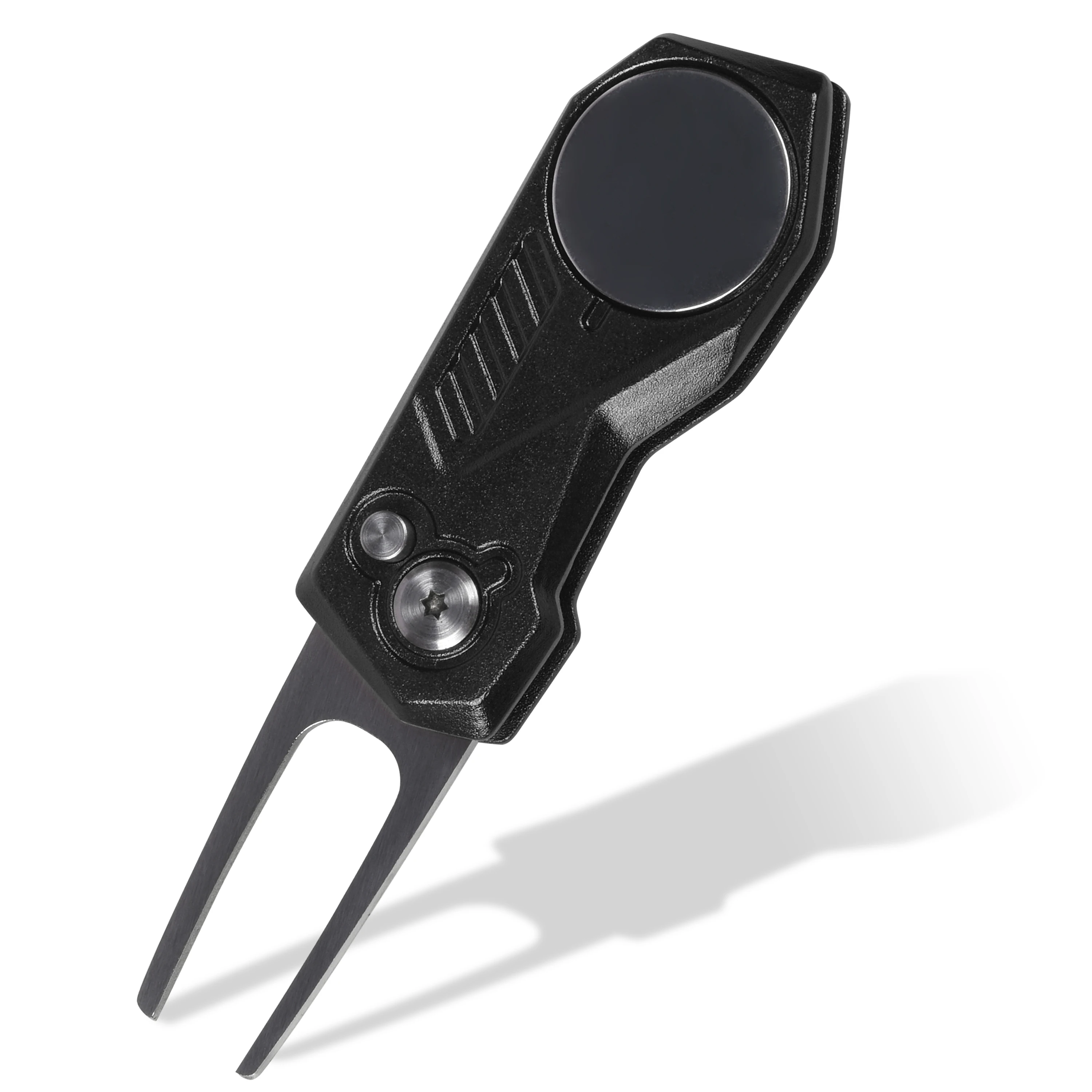 1PCS Foldable Golf Divot Repair Tool with Ball Marker – Portable Pitch Fork Groove Cleaner for Green Maintenance