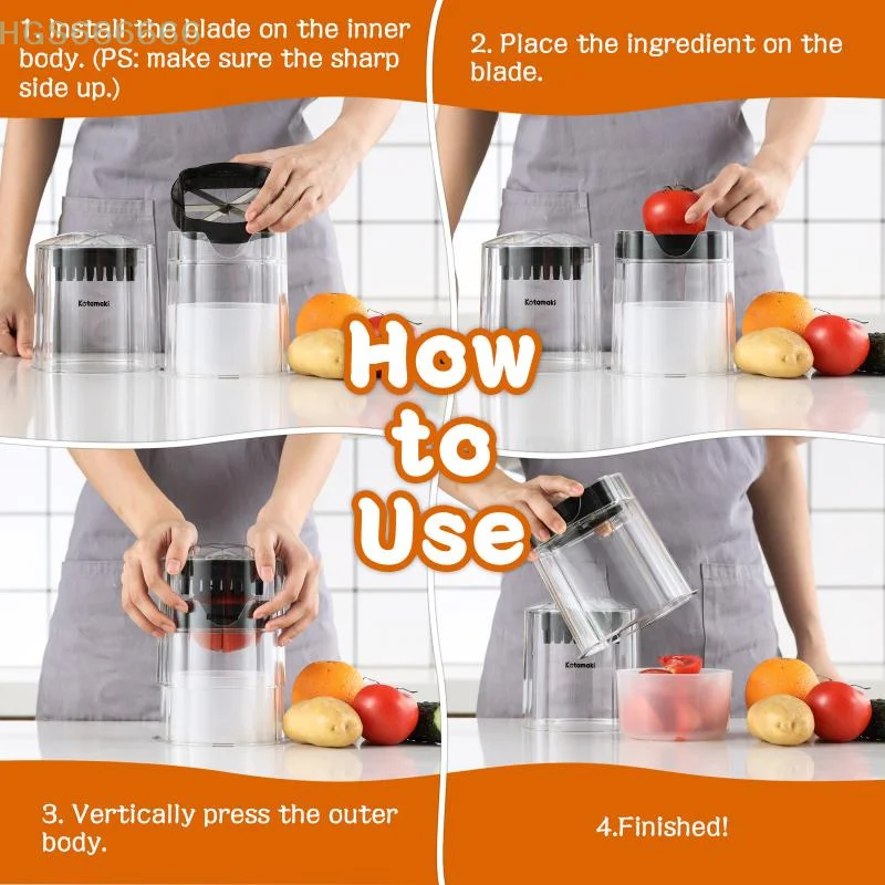 

Fruits Slicer Cup Sturdy Fruits Slicer Fast Cutting 2in1 Slicing Options Even Slicing Cutter Precise Core Removal Cleaning