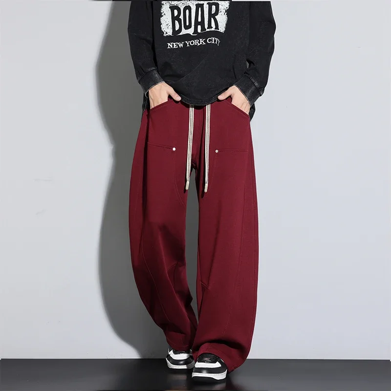 

Casual SLong Pant Drawstring Big-sized Sportswear Pants Autumn Sweatpants Comfortable Loose Straight-leg Trendy Men's Long Pant