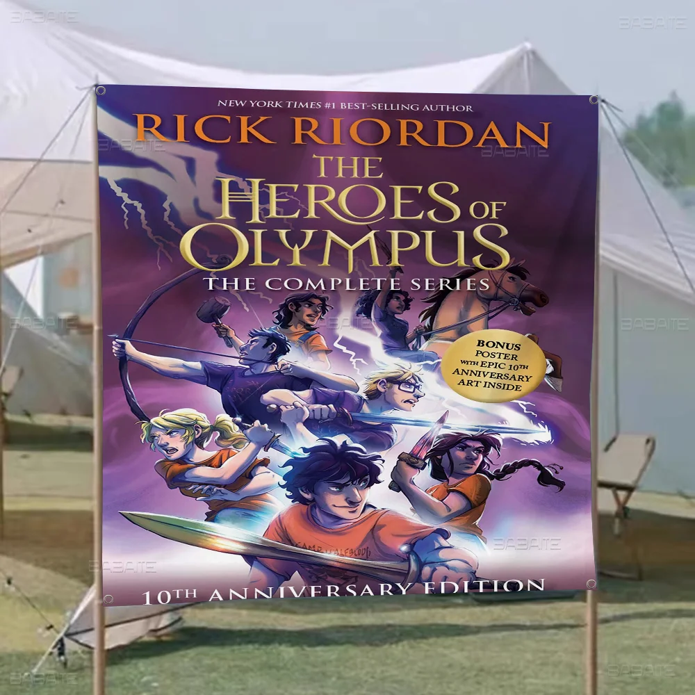 P-Percy J-JacksonS O-Olympians Family Gatherings Outdoor Atmosphere Flags Camping Decorations Banners