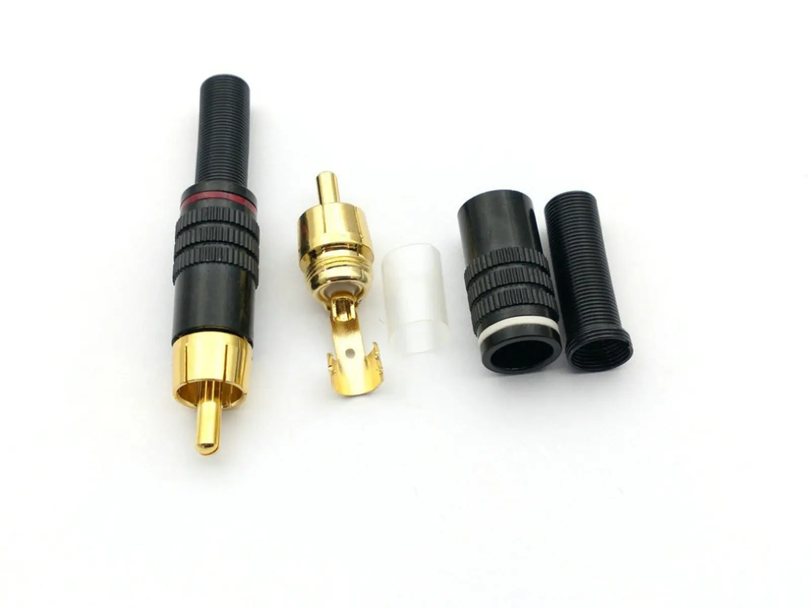 conector macho de audio com mola de metal conector macho de cobre rca de 40 pecas 100 pecas 01