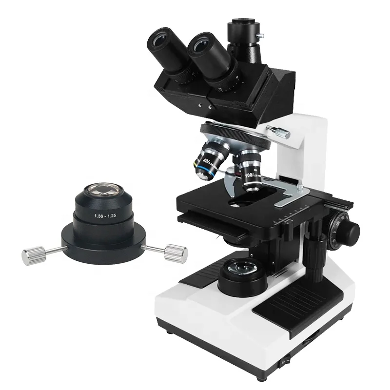 OPTO-EDU A10.1007 40-1000x trinocular análisis de sangre viva microscopio de campo oscuro