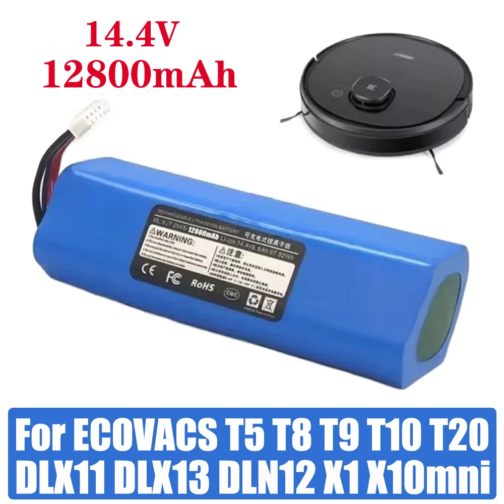 Brand-new 14.8V 12800mAh battery For ecovacs deebot T5 T8 T9 T10 T20 DLX11 DLX13 DLN12 X1 X1omni X1turbo Sweeping Robot Battery