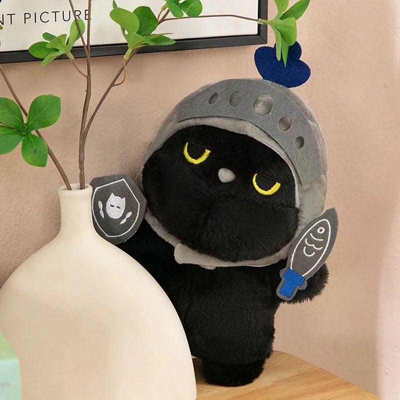 سلسلة مفاتيح جذابة من القطيفة على شكل قطة سوداء فارس؛ تصميم كرتوني مثالي لهدايا المرأة