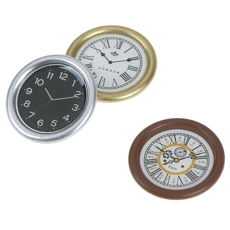 Resina Miniature Dollhouse Play Toy, Acessórios Para Móveis, Pretend Play Móveis, Relógio De Parede, Escala 1:12