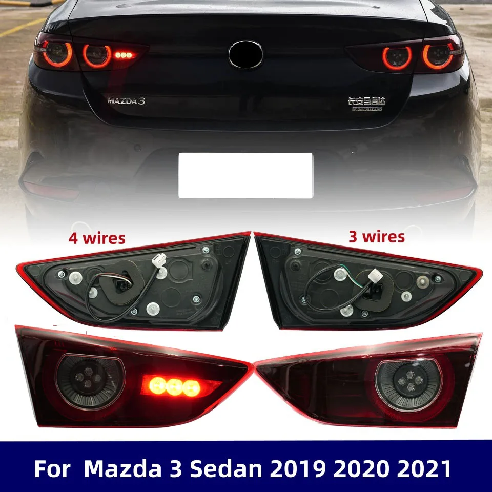 

Inner LED tail Light For Mazda 3 Sedan 2019 2020 2021 Rear Tail Lamp Warning Brake Stop Light Turn Signal Lamp Car Accessories